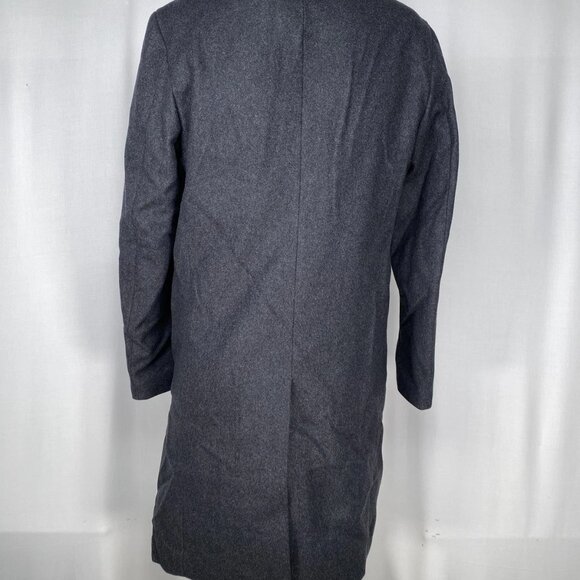 NEW THEORY Men’s Monroe Wool Melton Single-Breasted Coat Grey Melange Size S - Picture 9 of 12